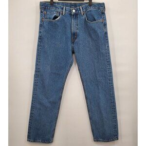 Levi's 505 Regular Fit Denim Jeans 100% Cotton Rigid Medium Wash 36x30 Mens Blue